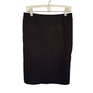 Black Textured‎ Women's Pencil Skirt Size 8